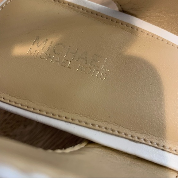 MICHAEL KORS Cream Braided Leather Ankle Strap Sandals - Picture 4 of 6